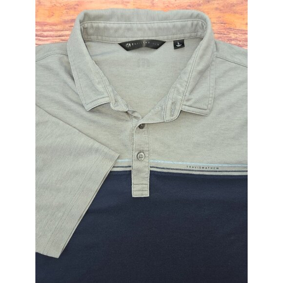 Travis Mathew Mens Polo Shirt Large Colorblock - Picture 4 of 9
